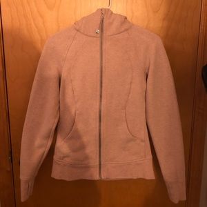 Light pink Lululemon full zip scuba hoodie